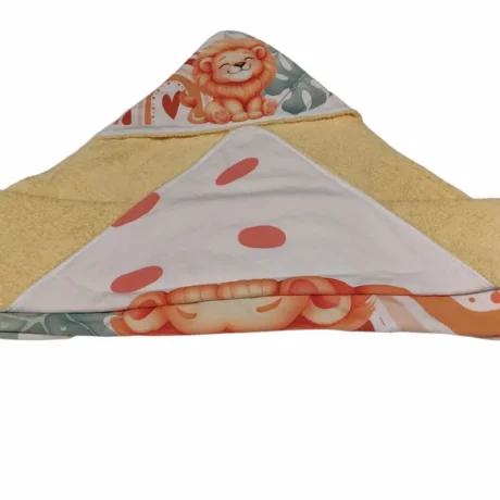 Cape de bain fond blanc Lion
