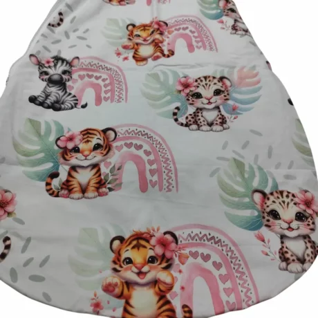 Gigoteuse tigre rose dos fond blanc