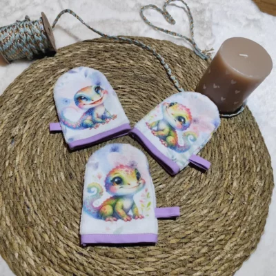 Gants toilette Gecko violet